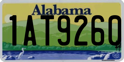 AL license plate 1AT9260