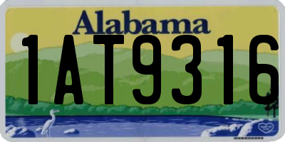 AL license plate 1AT9316