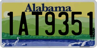 AL license plate 1AT9351