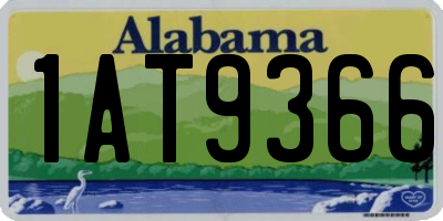 AL license plate 1AT9366