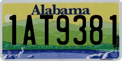 AL license plate 1AT9381