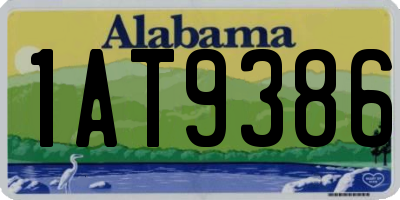 AL license plate 1AT9386