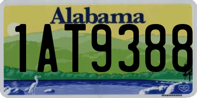 AL license plate 1AT9388
