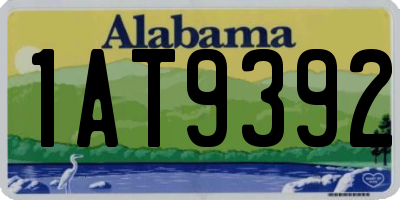 AL license plate 1AT9392
