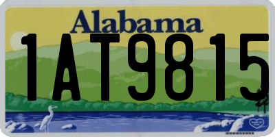AL license plate 1AT9815