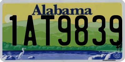 AL license plate 1AT9839