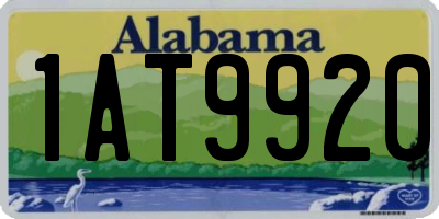AL license plate 1AT9920