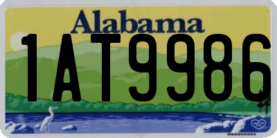 AL license plate 1AT9986
