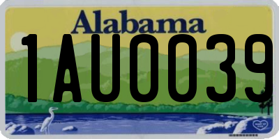 AL license plate 1AU0039