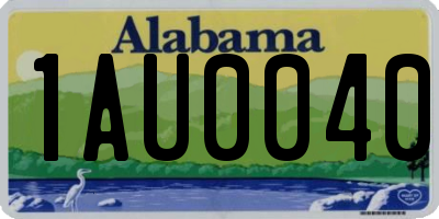 AL license plate 1AU0040