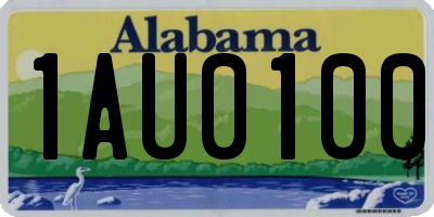 AL license plate 1AU0100