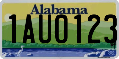 AL license plate 1AU0123