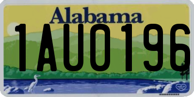 AL license plate 1AU0196