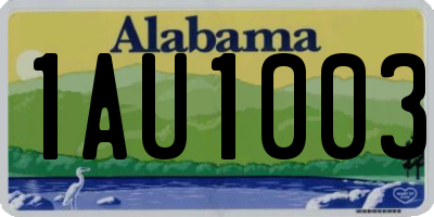 AL license plate 1AU1003