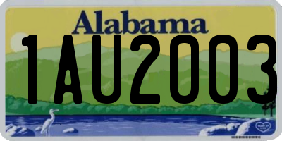 AL license plate 1AU2003