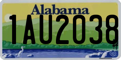 AL license plate 1AU2038