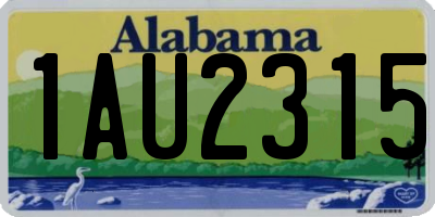 AL license plate 1AU2315