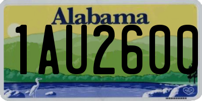 AL license plate 1AU2600