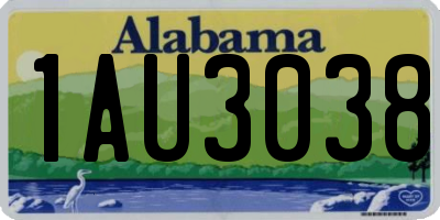AL license plate 1AU3038