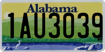 AL license plate 1AU3039