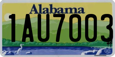 AL license plate 1AU7003