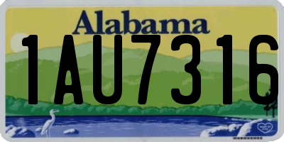 AL license plate 1AU7316