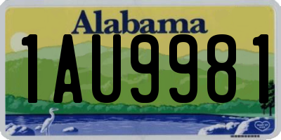 AL license plate 1AU9981