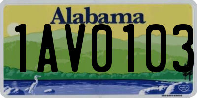 AL license plate 1AV0103