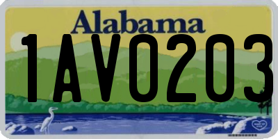 AL license plate 1AV0203