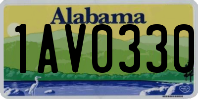 AL license plate 1AV0330