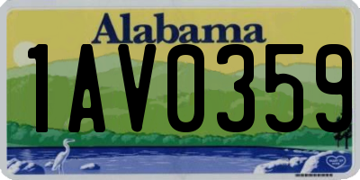 AL license plate 1AV0359