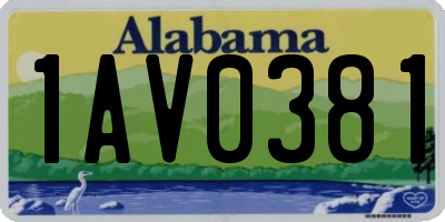 AL license plate 1AV0381
