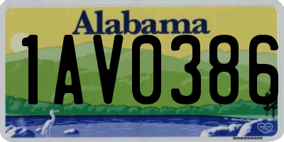 AL license plate 1AV0386