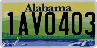 AL license plate 1AV0403