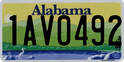 AL license plate 1AV0492