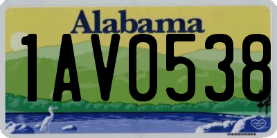 AL license plate 1AV0538