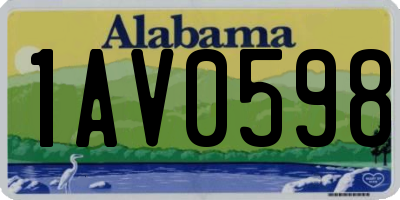 AL license plate 1AV0598