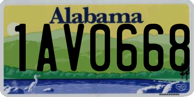 AL license plate 1AV0668