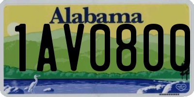 AL license plate 1AV0800