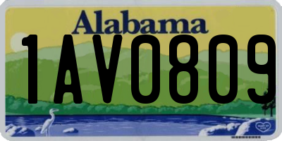 AL license plate 1AV0809