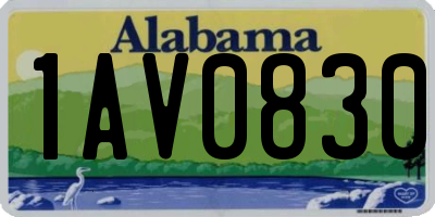 AL license plate 1AV0830