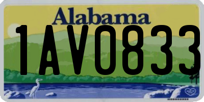 AL license plate 1AV0833