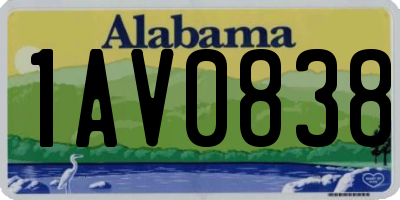 AL license plate 1AV0838
