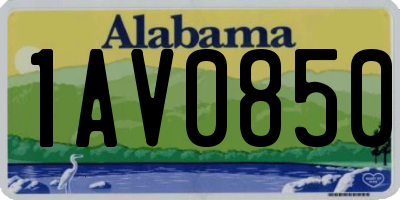 AL license plate 1AV0850