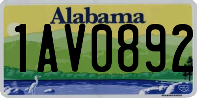 AL license plate 1AV0892