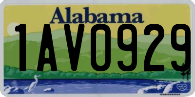 AL license plate 1AV0929