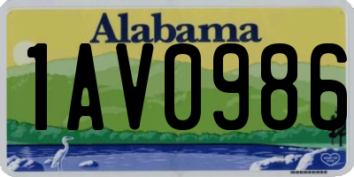 AL license plate 1AV0986