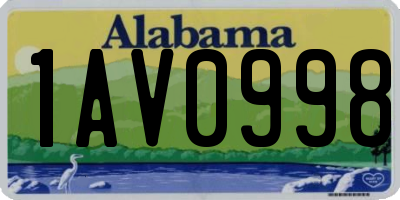 AL license plate 1AV0998
