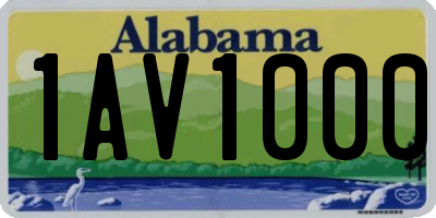 AL license plate 1AV1000