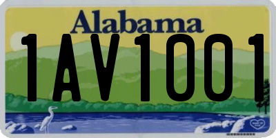 AL license plate 1AV1001